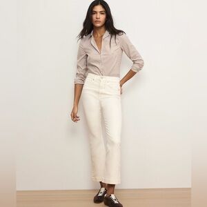 Veronica﻿ Beard  Carson High Rise Ankle Flare in Ecru NEW